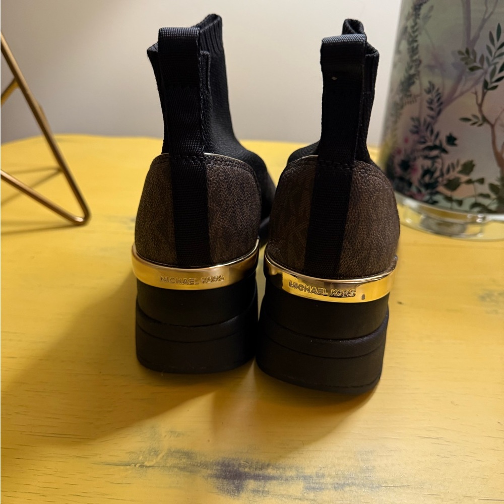 Michael Kors Black and Brown Ankle Boots